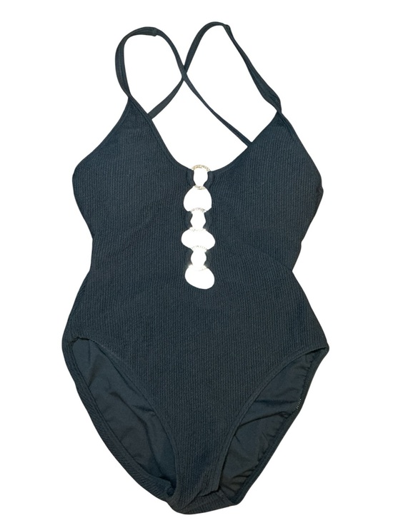 Michael Kors Other - Michael Kors Black One-Piece Swimsuit with Silver Shell Accent